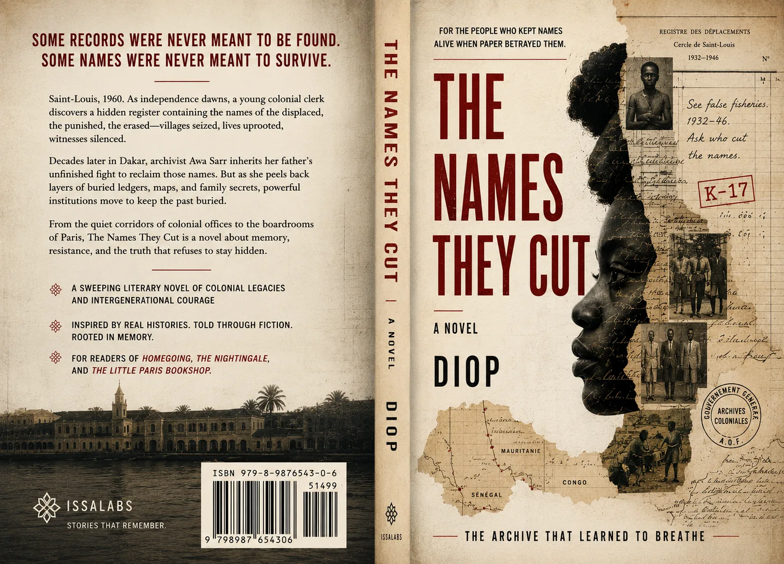 Full wraparound paperback cover for The Names They Cut